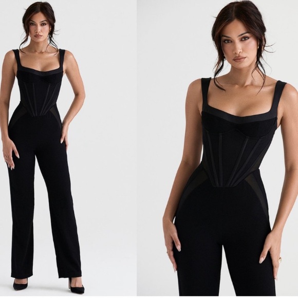 House of CB Mylene Black Corset Jumpsuit - Picture 6 of 9